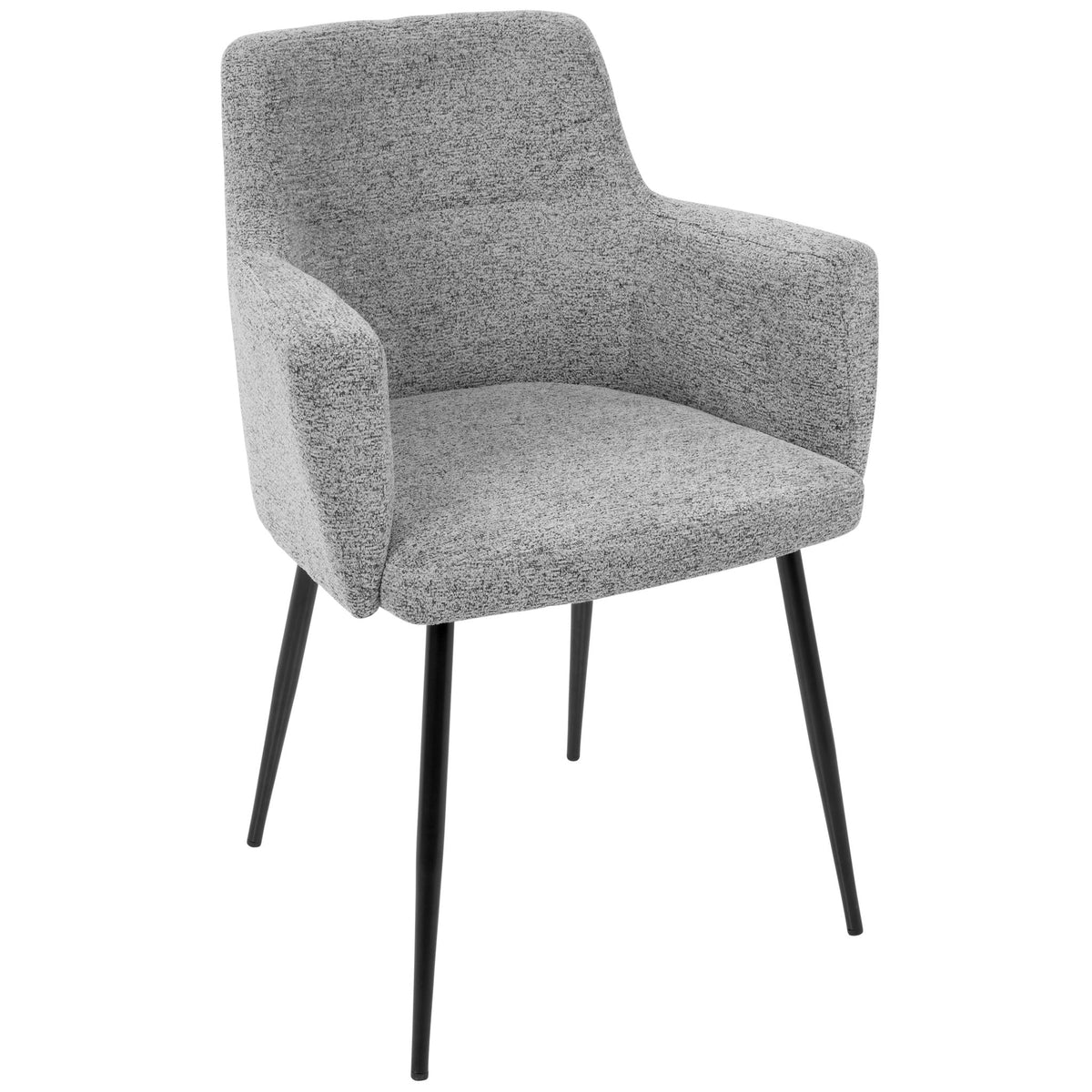 Contemporary dining chair padded gray upholstery with black metal legs on Tampa Home & Garden Store