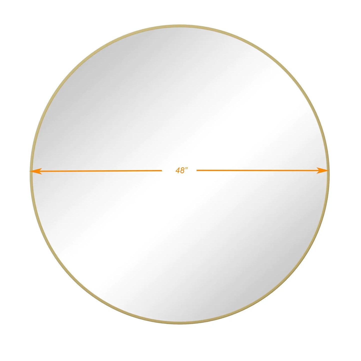 Round wall mirror with a slim gold metal frame, 48-inch diameter by Unique Piece Furniture on Tampa Home & Garden Store
