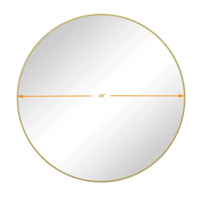 Round wall mirror with a slim gold metal frame, 48-inch diameter by Unique Piece Furniture on Tampa Home & Garden Store