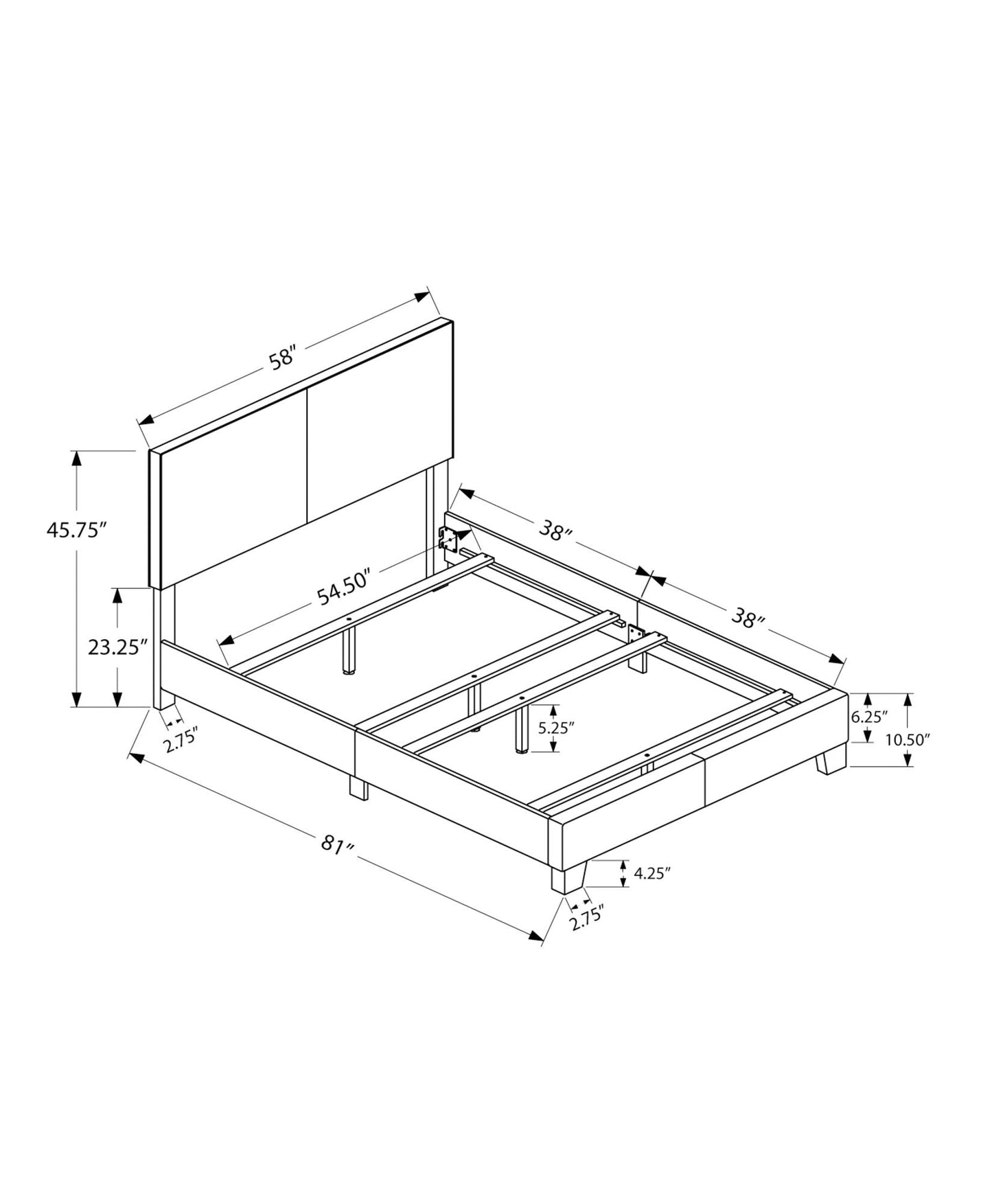 Modern Upholstered And Transitional Bed Frame