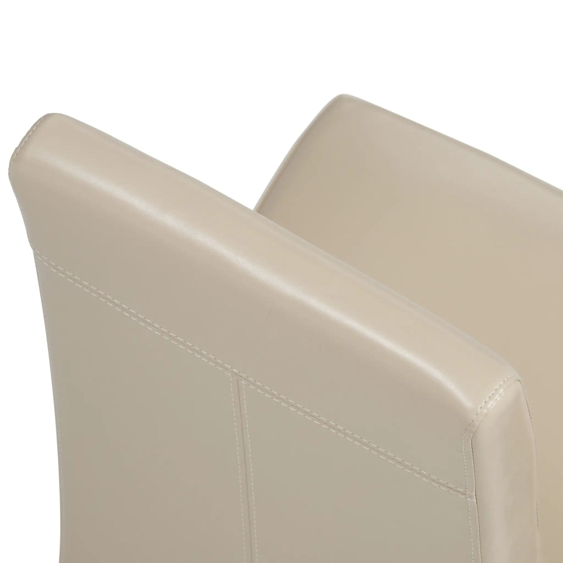 Acadian Upholstered Parson Dining Chair set of 2, beige faux leather with neat stitching on Tampa Home & Garden Store