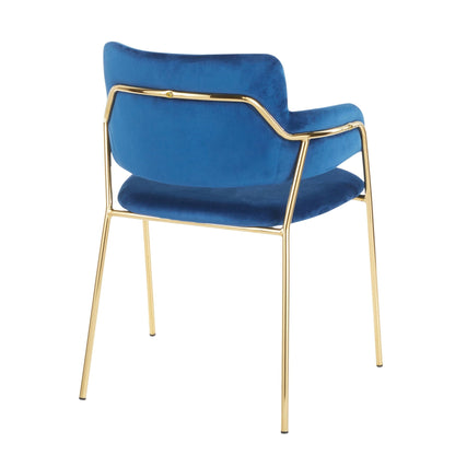 Pair of blue velvet padded chairs with gold frames, HouseOfZazla chair set on Tampa Home & Garden Store