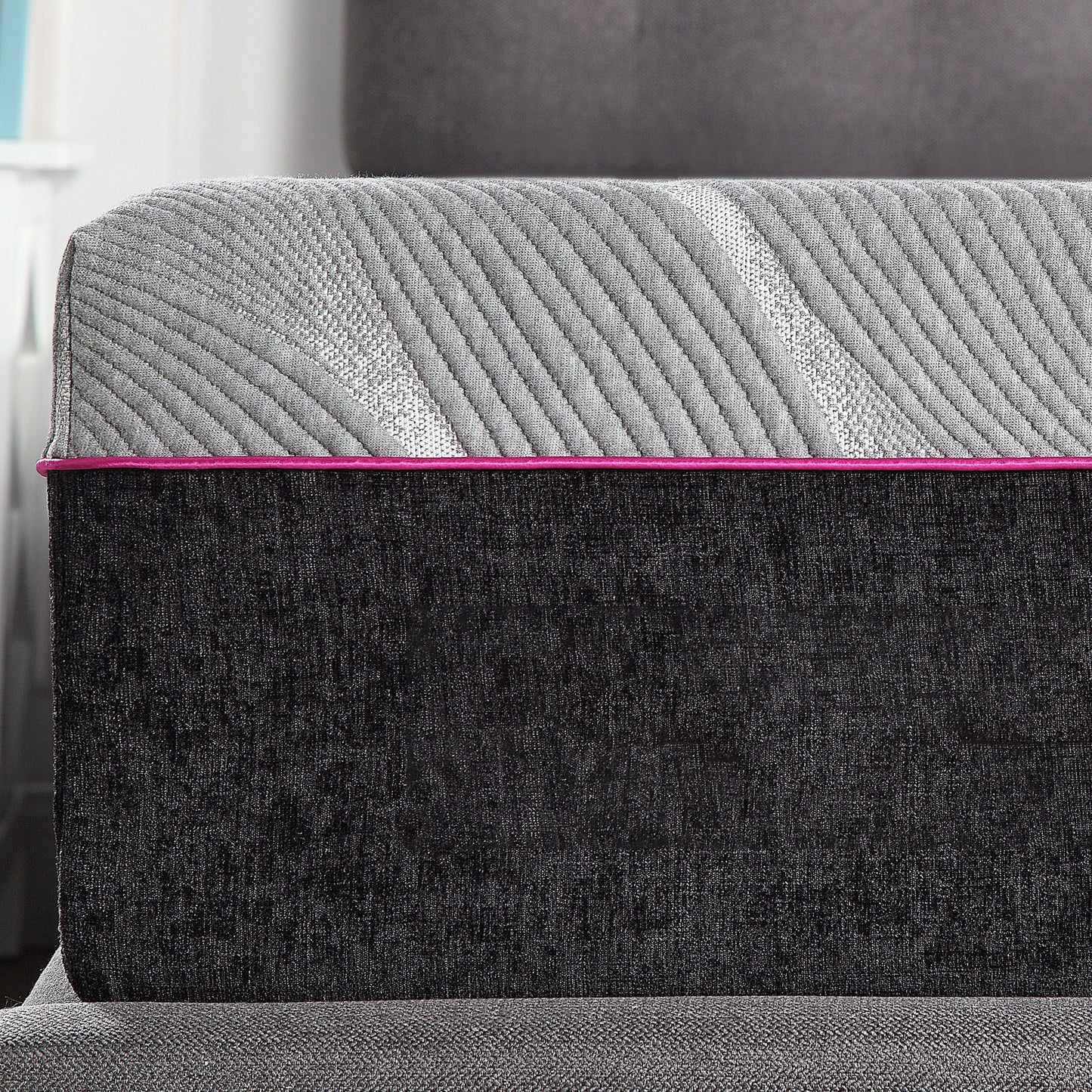 11-inch Renew Cooling GelCare Memory Foam Mattress with grey quilted cover and pink edge trim on Tampa Home & Garden Store