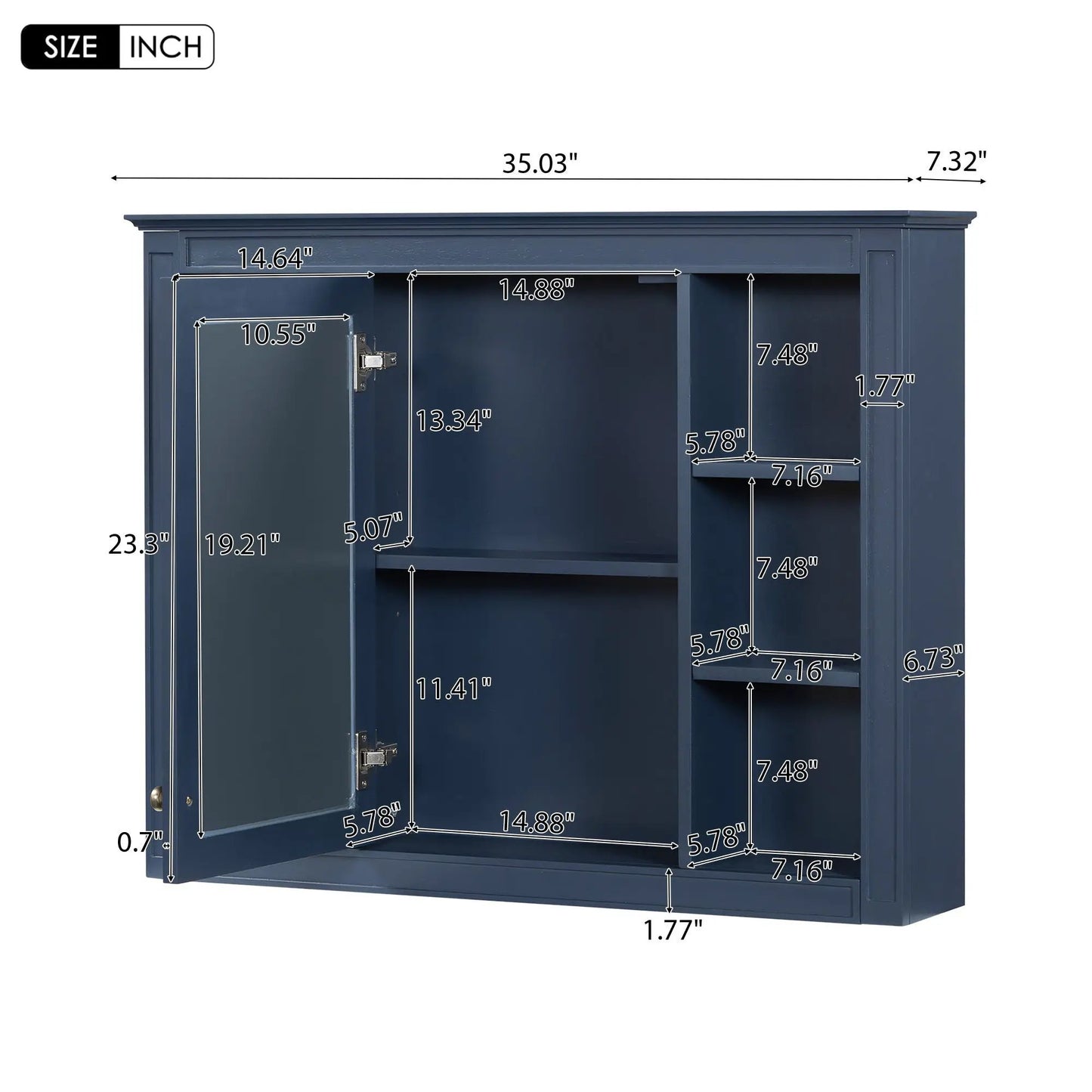 Wall Mounted Medicine Cabinet with Mirror