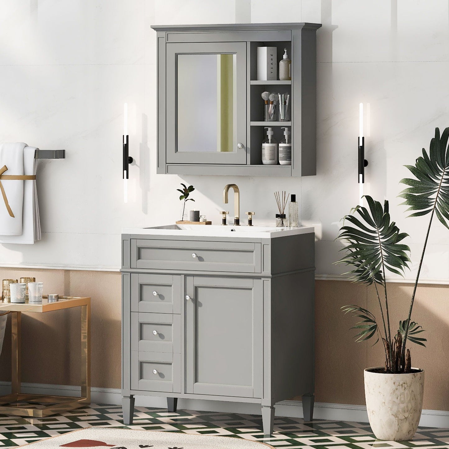 Bathroom Vanity With Medicine Cabinet And Drawers
