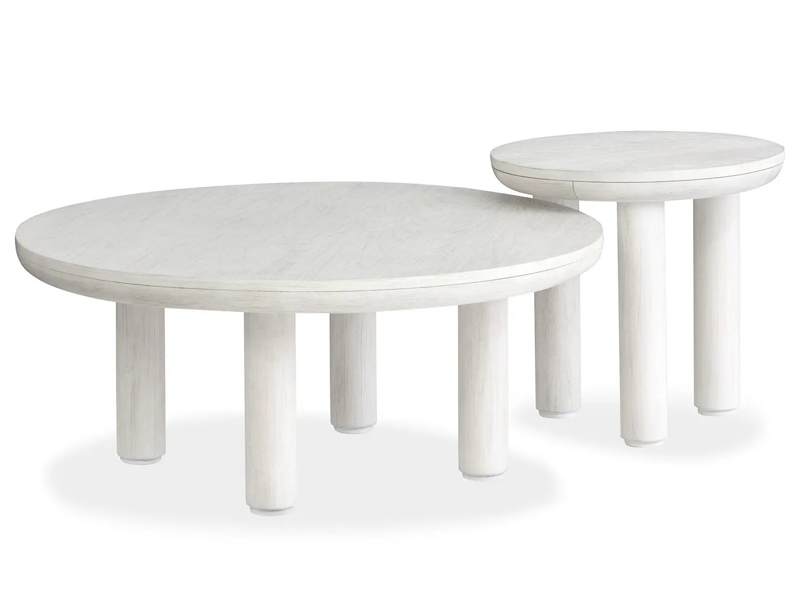 Sunset Cove nesting cocktail tables by Unique Piece Furniture, whitewashed wood, 2-piece set on Tampa Home & Garden Store