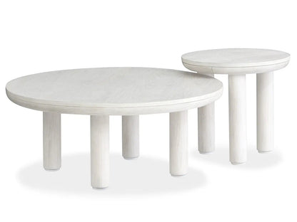 Sunset Cove nesting cocktail tables by Unique Piece Furniture, whitewashed wood, 2-piece set on Tampa Home & Garden Store