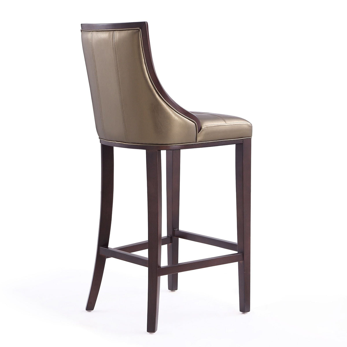 White bar height stool with solid wood frame and cream leather upholstery HouseOfZazla on Tampa Home & Garden Store