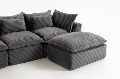 Cloud Couch Oversized Modular Sectional Sofa gray corduroy cushions HouseOfZazla on Tampa Home & Garden Store