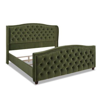 Solid Upholstered Bed Frame and Headboard Set
