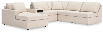 Modmax Oyster beige sectional with chaise and built-in console Unique Piece Furniture on Tampa Home & Garden Store