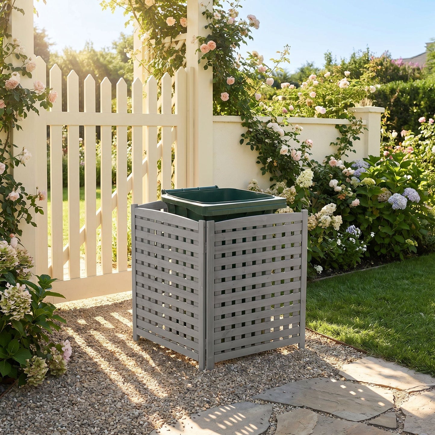 Three Wooden Fences and Outdoor AC Privacy