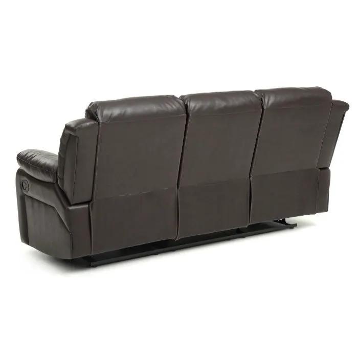 Reclining sofa for leisure elegant dark brown leather with metal base on Tampa Home & Garden Store