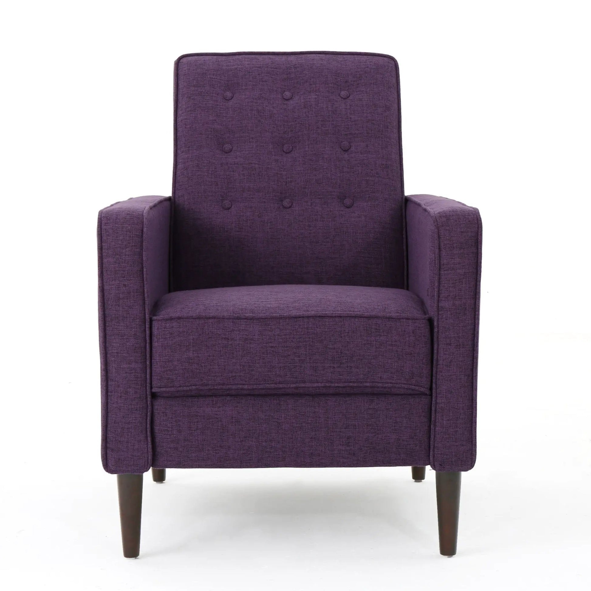 Mid-Century Modern Recliner with purple waffle-stitch upholstery and button tufting on Tampa Home & Garden Store