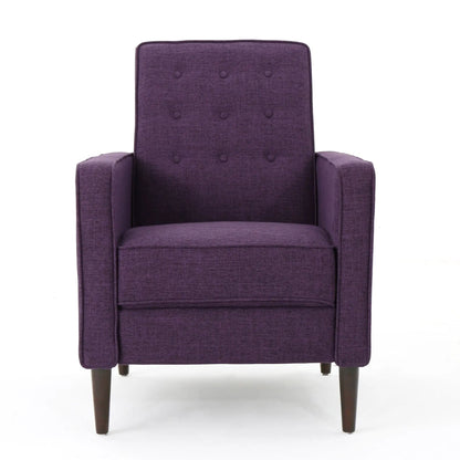Mid-Century Modern Recliner with purple waffle-stitch upholstery and button tufting on Tampa Home & Garden Store
