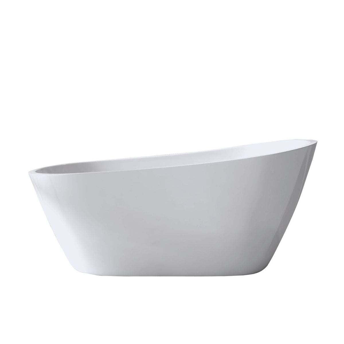 Freestanding white acrylic slipper bathtub by HouseOfZazla with sleek curved silhouette on Tampa Home & Garden Store
