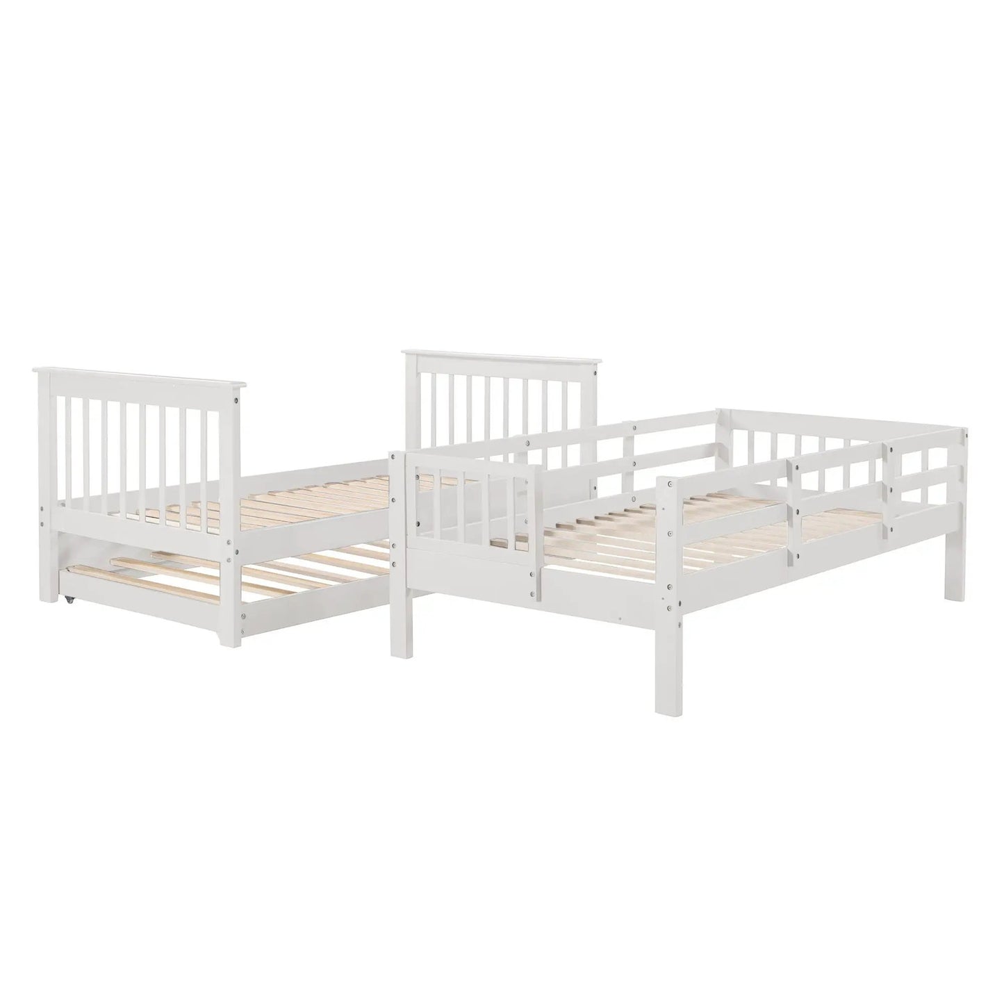 Stairway Bunk Bed with Storage and Guard Rail