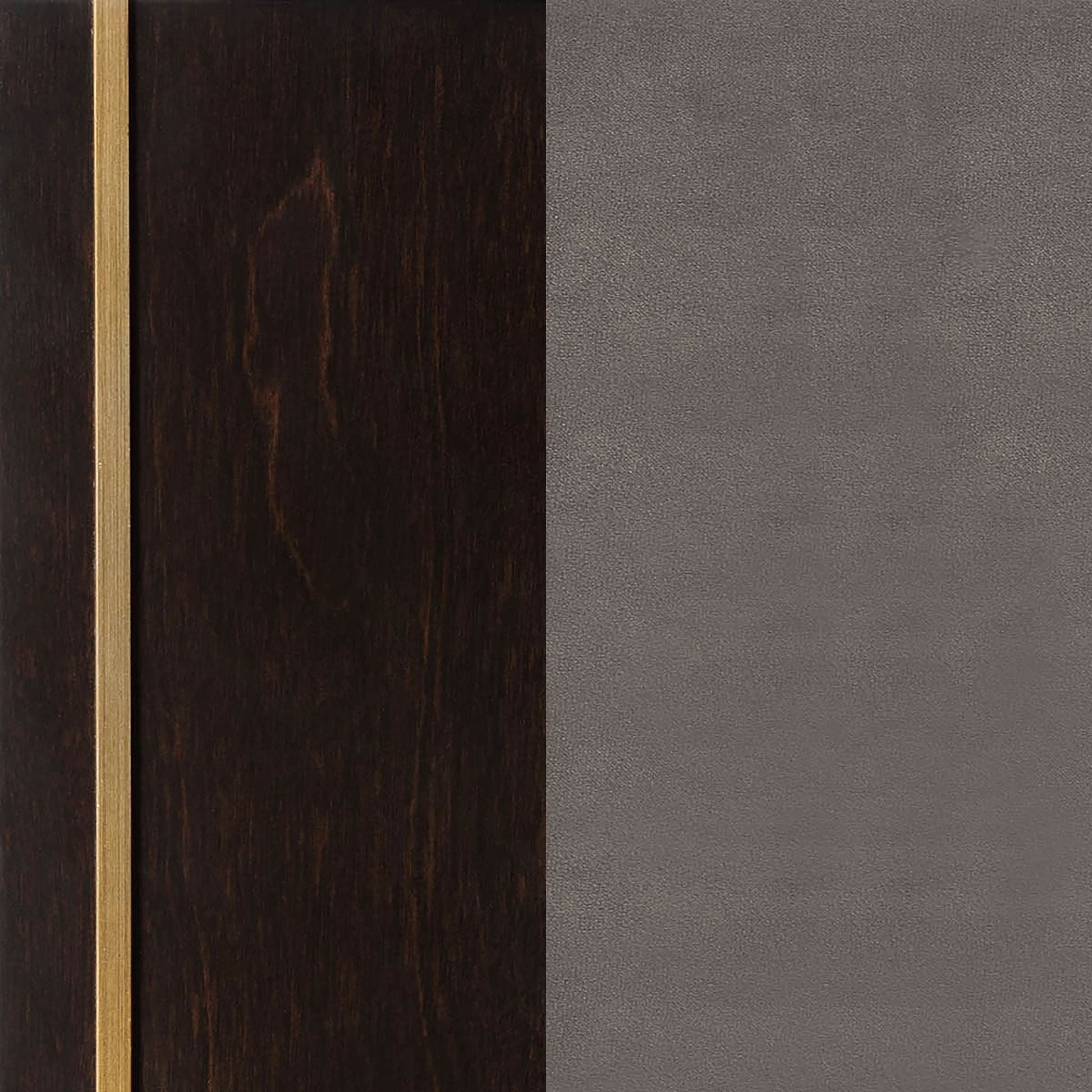 Drea panel bed close-up showing dark wood frame with gray fabric panel on Tampa Home & Garden Store