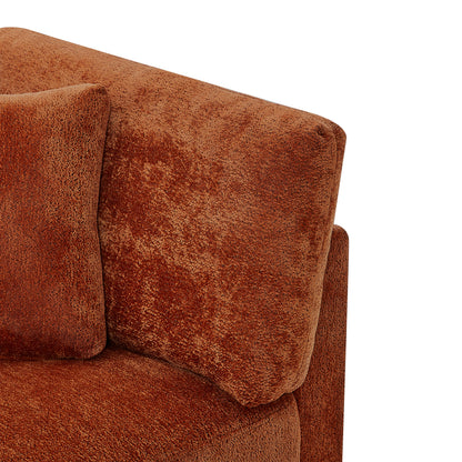 Modern Flared Arms Sofa in a Caramel Chenille