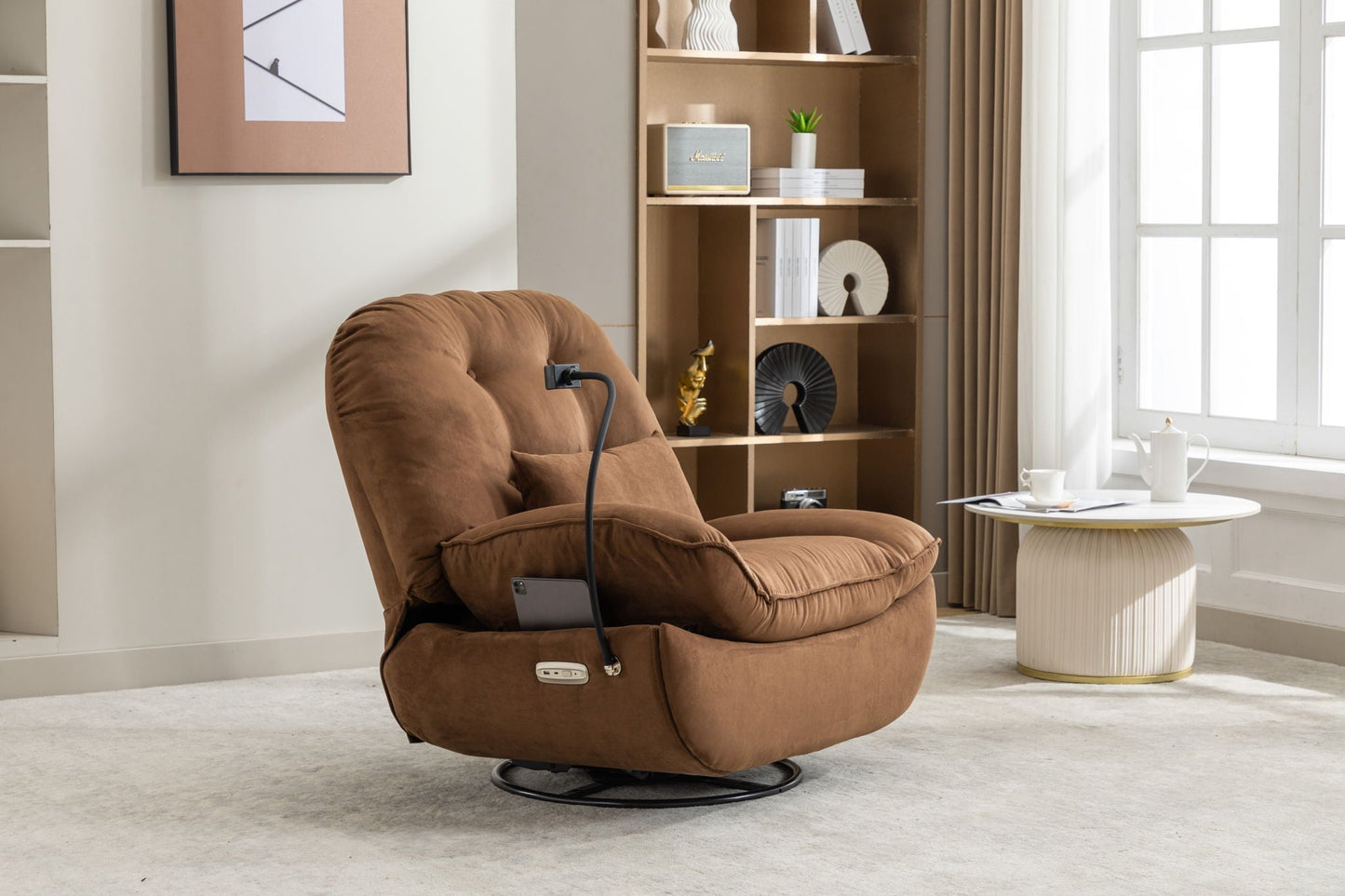 Power Recliner Swivel Glider USB and a Speaker