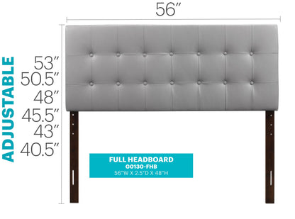 Upholstered Headboard gray tufted fabric with dark wood legs by HouseOfZazla full headboard on Tampa Home & Garden Store