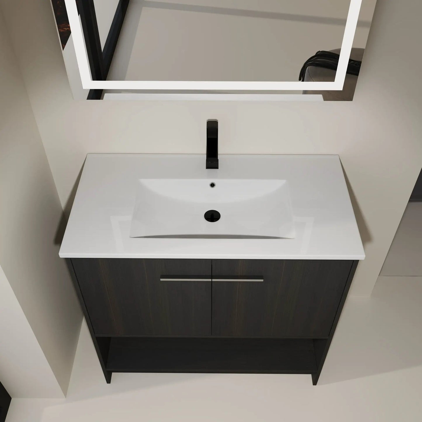 Modern Bathroom Vanity with Ceramic Sink