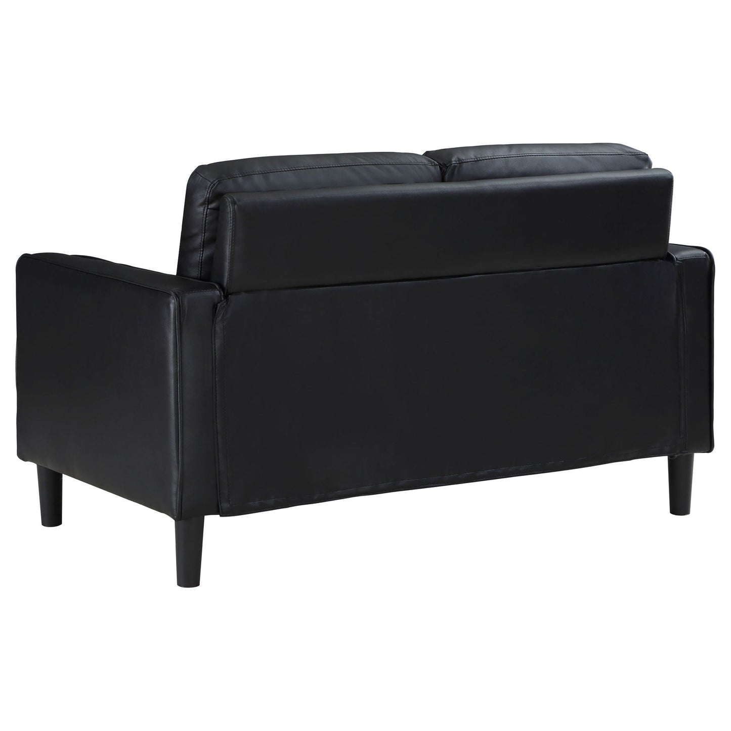 Weld 3pc Faux Leather Sofa Set with Wooden Legs
