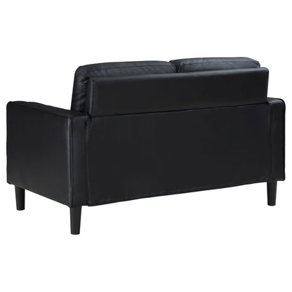 Weld 3pc Faux Leather Sofa Set with Wooden Legs