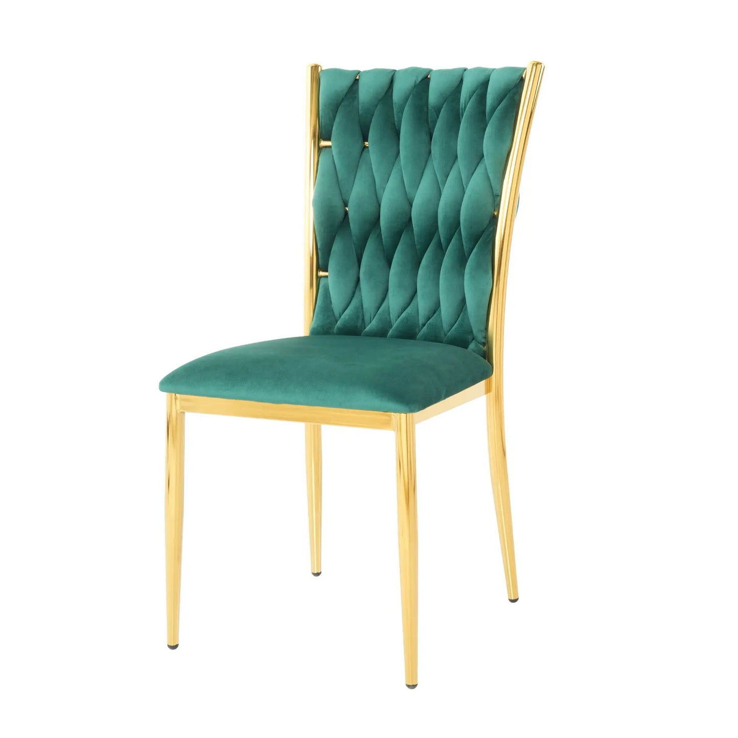 Modern dining chair teal velvet with tufted back and gold frame by Unique Piece Furniture on Tampa Home & Garden Store