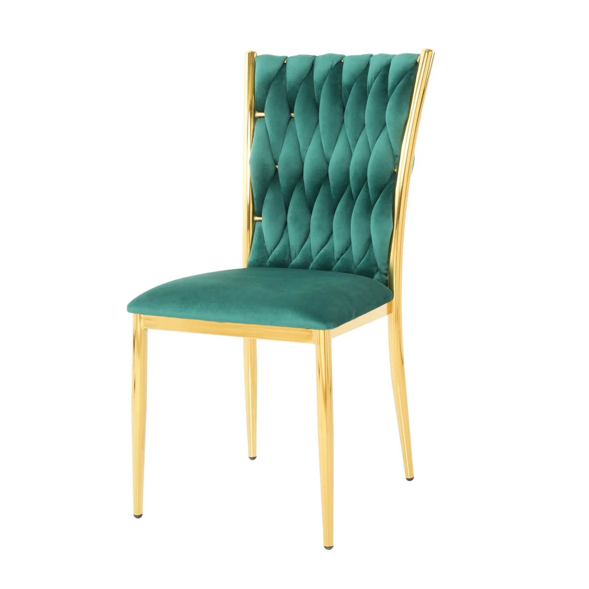 Modern dining chair teal velvet with tufted back and gold frame by Unique Piece Furniture on Tampa Home & Garden Store