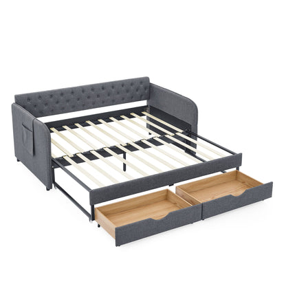 Modern Daybed with Trundle and Storage Drawers