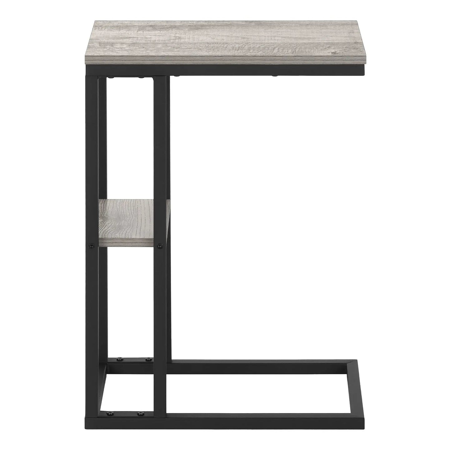 C Shaped Accent Table Marble Look and Modern