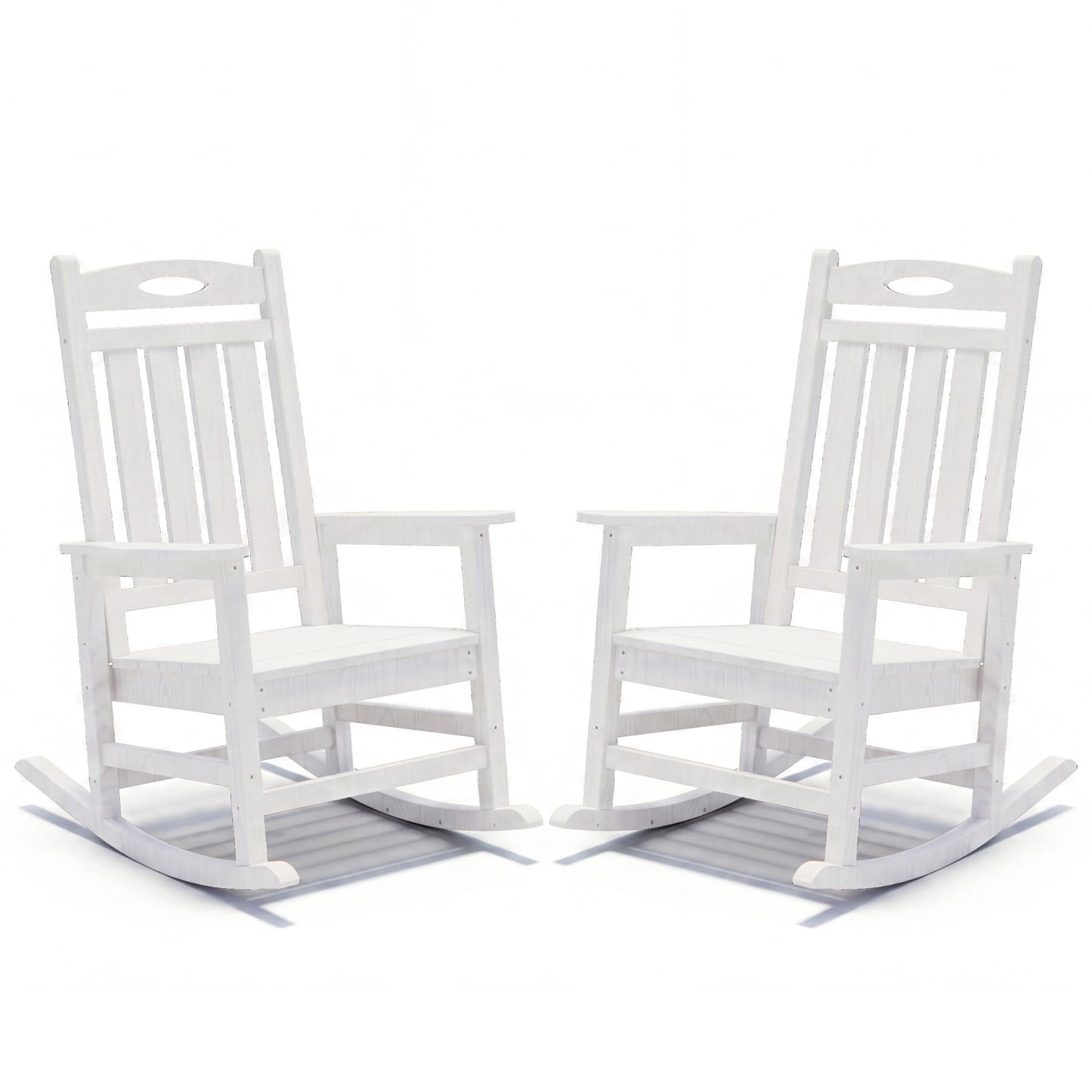 Set of Two Oversized HDPE Outdoor Rocking Chairs