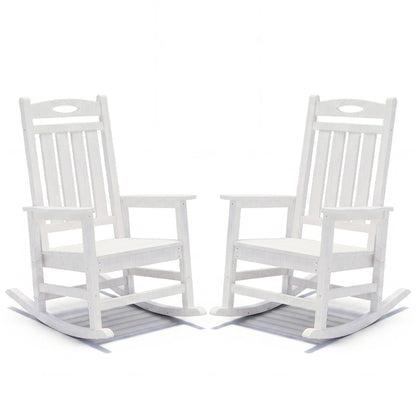Set of Two Oversized HDPE Outdoor Rocking Chairs
