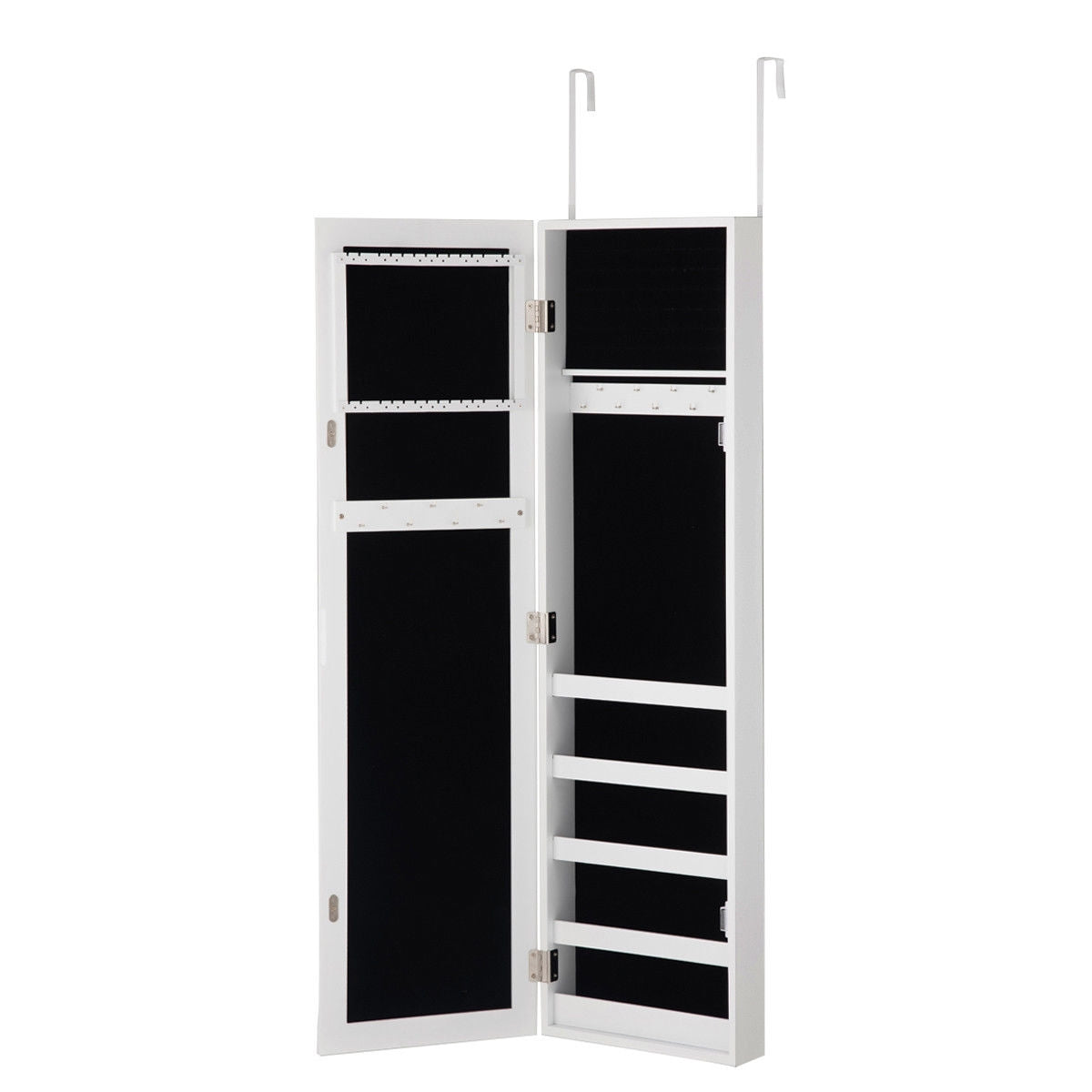 Gabinete para joyas tipo tocador con espejo de cuerpo entero, para montar en la puerta o en la pared