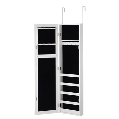 Gabinete para joyas tipo tocador con espejo de cuerpo entero, para montar en la puerta o en la pared
