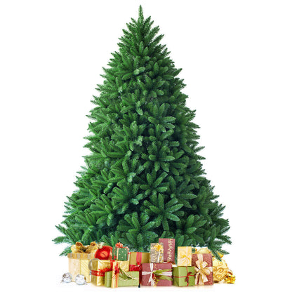 6 ft unlit artificial Christmas tree by DirectDeals with 1250 branch tips, green, gifts at base on Tampa Home & Garden Store