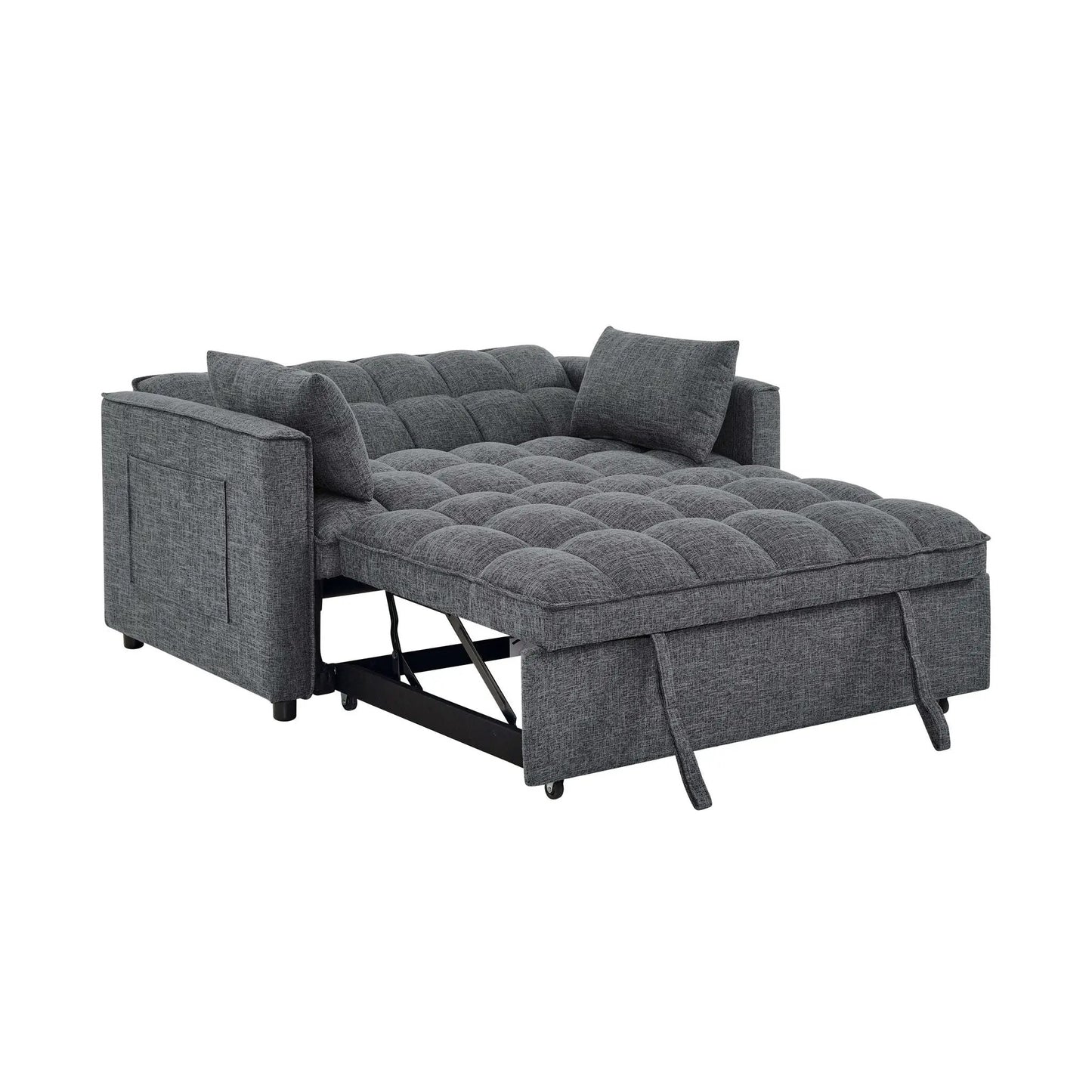 Sienna tufted convertible sleeper sofa with chaise in gray fabric on Tampa Home & Garden Store