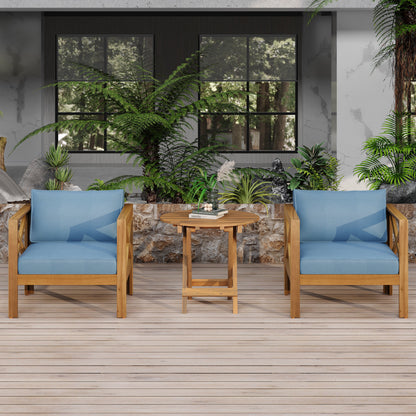 Two Seat Patio And Outdoor Wood Conversation Set