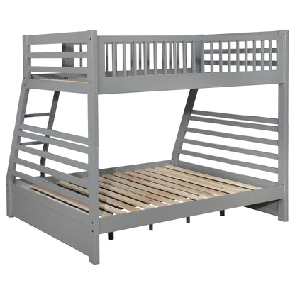 Keira Twin Over Full Bunk Bed with Gray Drawers