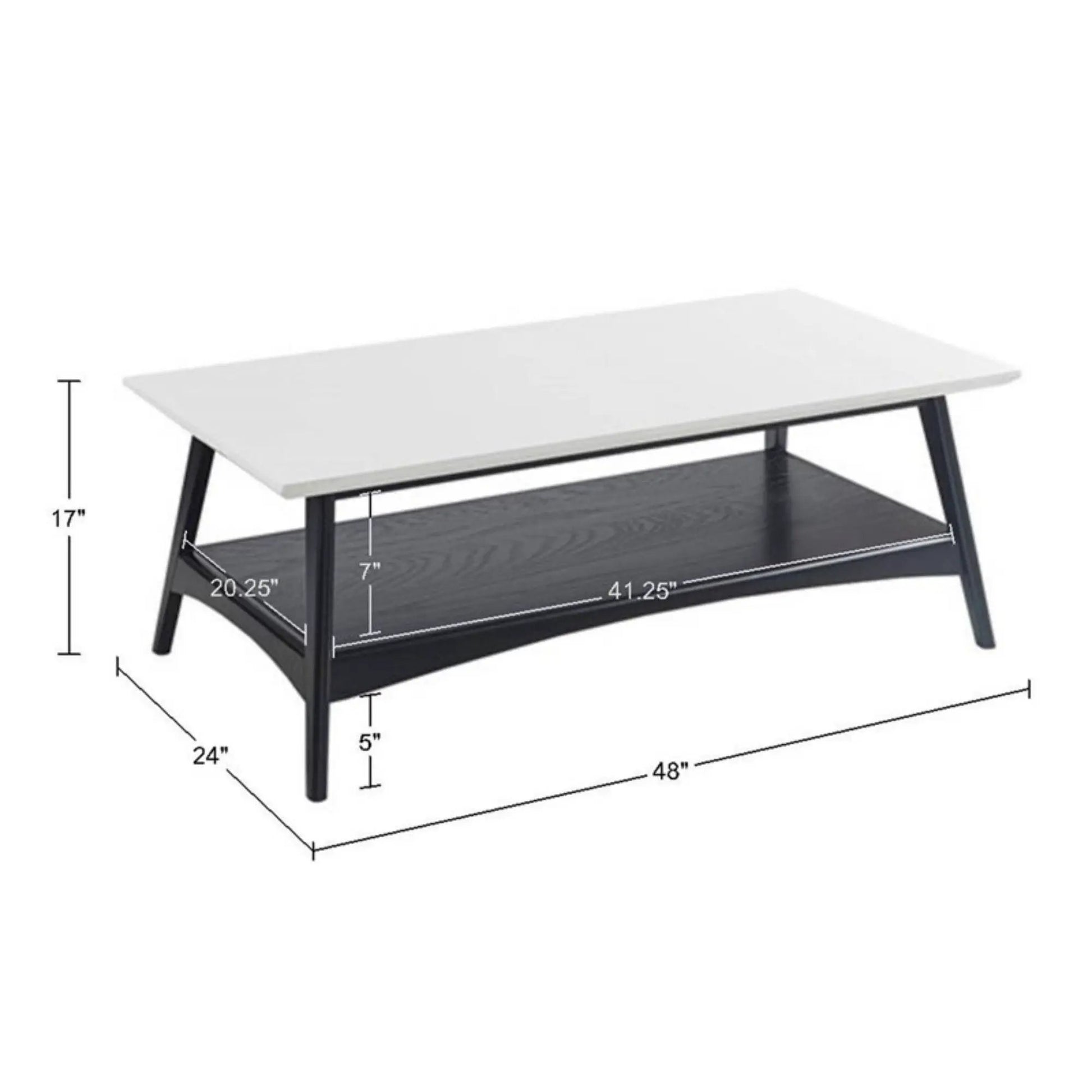 Modern Table With Extra Storage coffee table white top black legs Unique Piece Furniture on Tampa Home & Garden Store