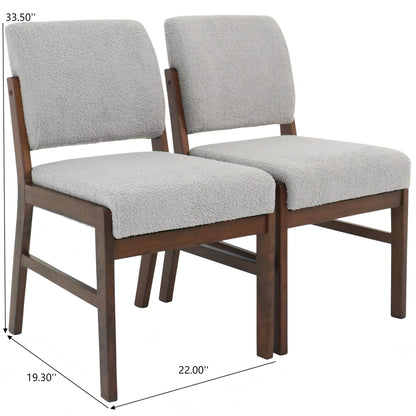 Light Gray dining chair set of 2 with lumbar support Caldwell by HouseOfZazla, wood frame on Tampa Home & Garden Store