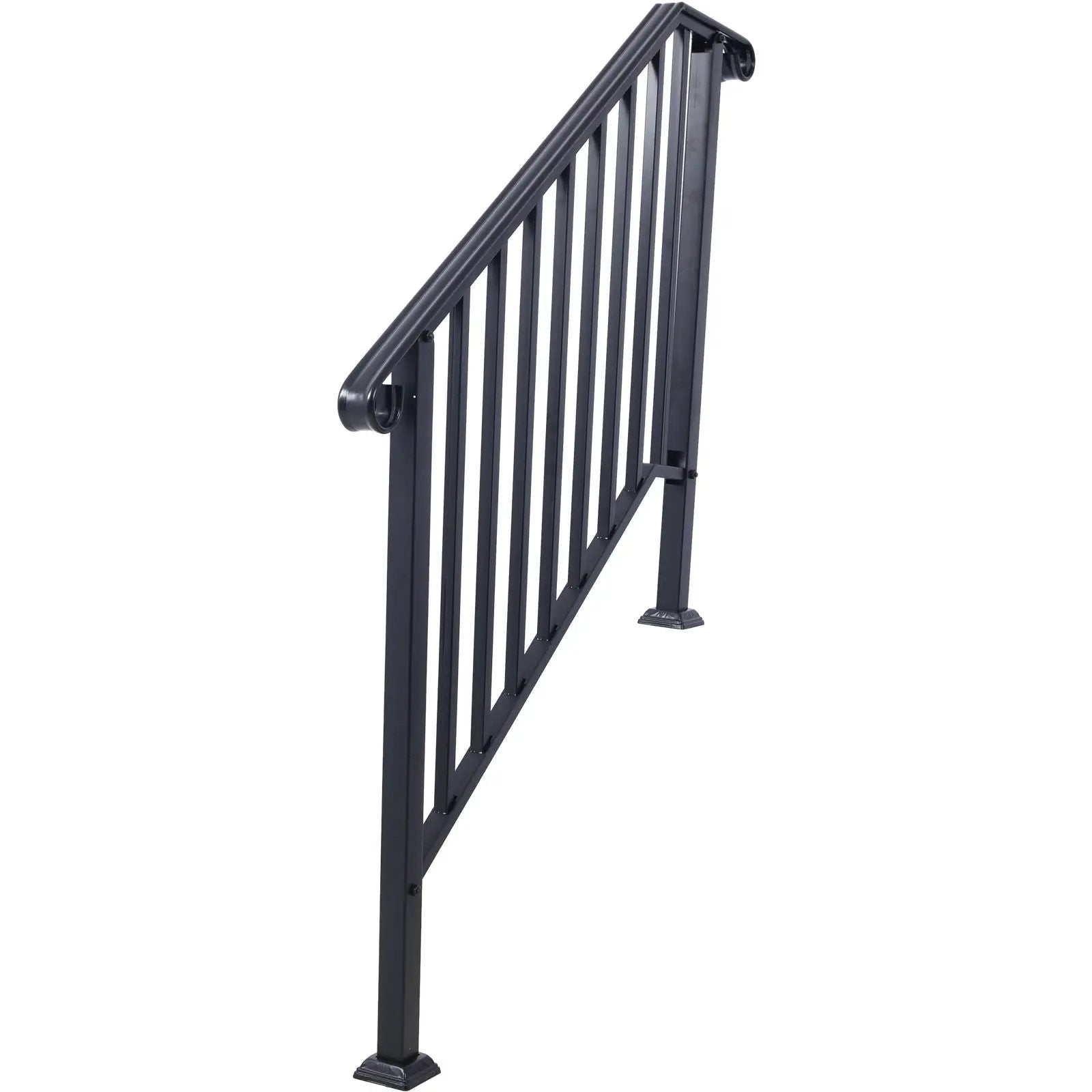 Outdoor stair handrail, wrought iron 2-3 steps in black by Unique Piece Furniture on Tampa Home & Garden Store