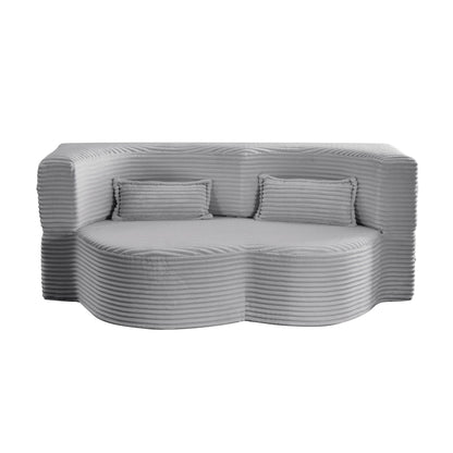 Floor Convertible Sleeper Sofa Bed with 2 Pillows gray corduroy futon sofa on Tampa Home & Garden Store