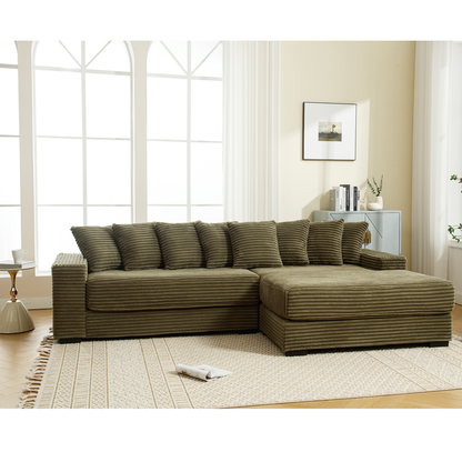 The Oversized Corduroy L Shaped Living Room Sofa