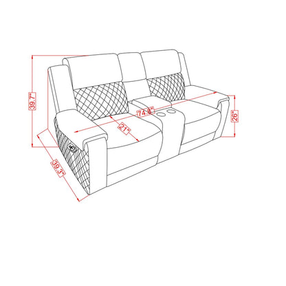 Alicia Traditional Reclining Sectional Sofa Set