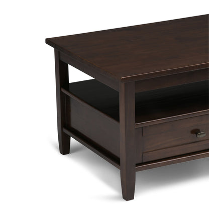 Warm Shaker Coffee Table with a Drawer and Shelf in dark walnut finish by HouseOfZazla on Tampa Home & Garden Store