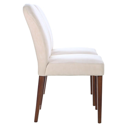 Capri beige linen dining chair set of 2 with solid wood frame HouseOfZazla on Tampa Home & Garden Store