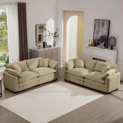 Elegant Sectional Sofa Set with Deep Seats