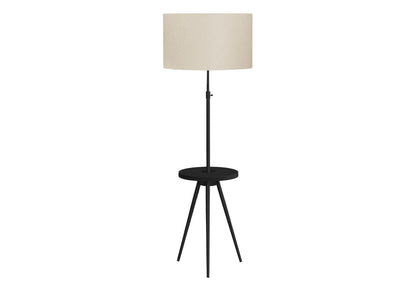 HouseOfZazla floor lamp with beige drum shade on a black tripod base on Tampa Home & Garden Store